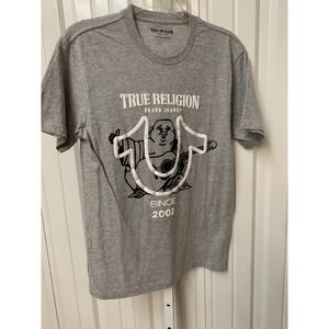 True Religion Jean's Brand Tshirt Short Sleeve Gray Mens Small
